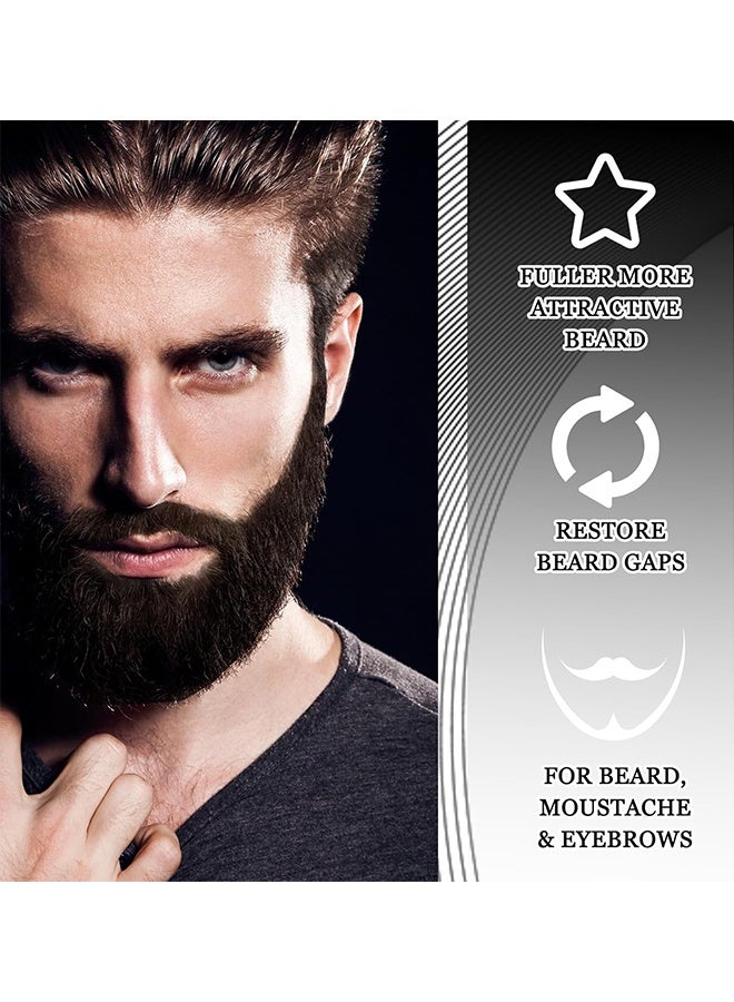 East Moon Beard Pencil Filler For Men, Waterproof High Coverage Beard Pen Kit With Beard Brush, Natural Looking Mustache, Sweatproof Long Lasting Mustache Eyebrows Repair Pen With 4 Micro-Fork Tips (Dark Brown) - Image 5